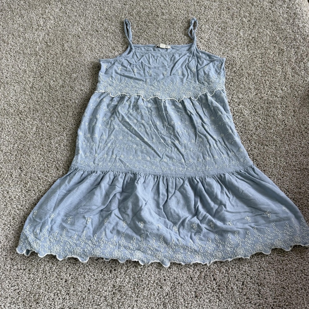 American Eagle Outfitters Dress Womens XS Blue Embroidered Sleeveless Sundress